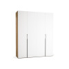 Riidekapp 200x240 Stor COMFORT pikk käepide metallist must,  uksed valged