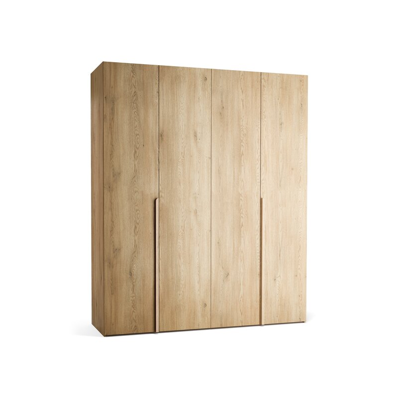 Riidekapp 200x240 Stor COMFORT pikk käepide ümar tamm, uksed tamm ZIP.HOME