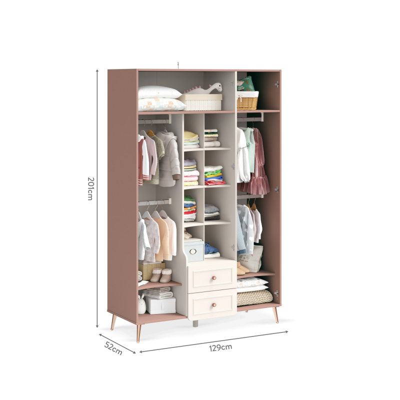 Riidekapp 3-ukseline Baby Elegance
