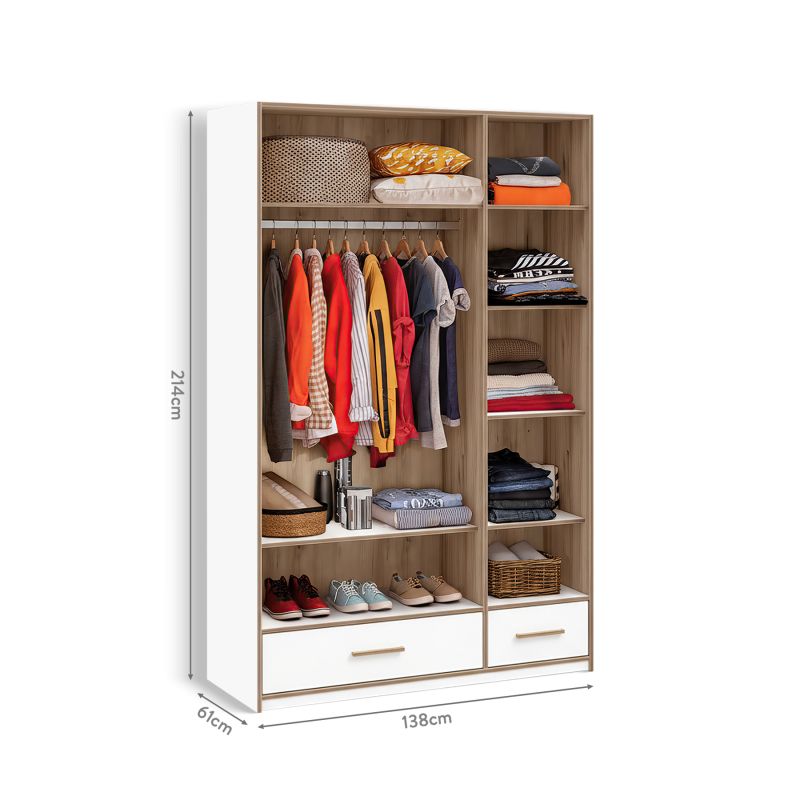 Wardrobe 3 doors with drawers Modera