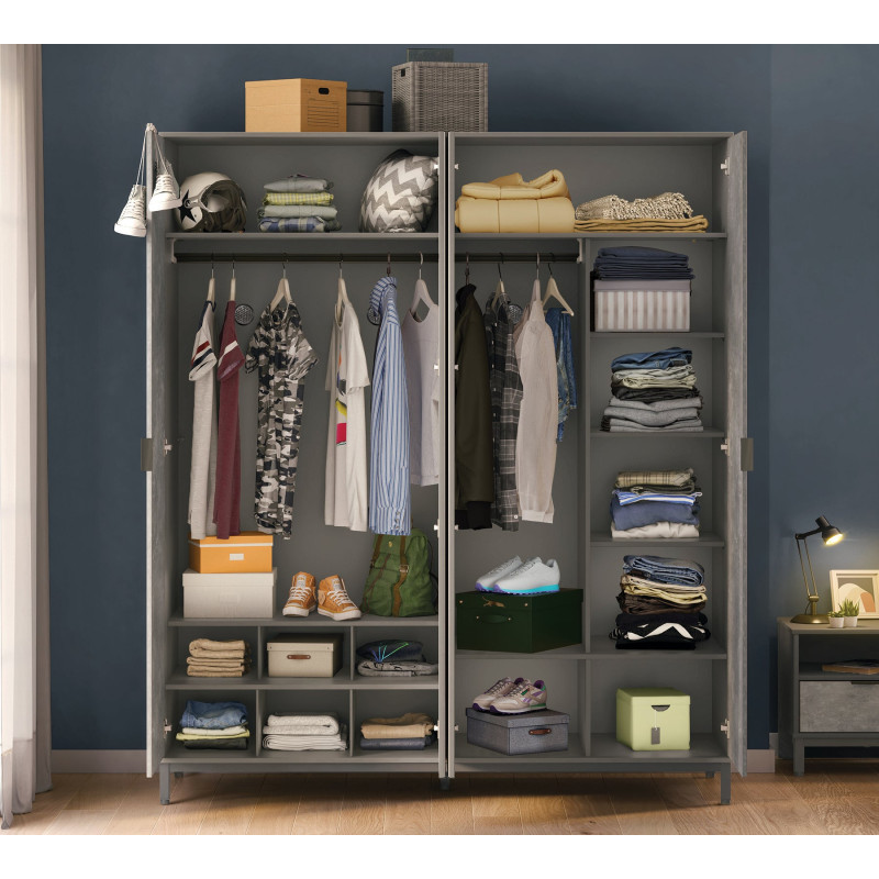 Wardrobe 4 doors Space Gray