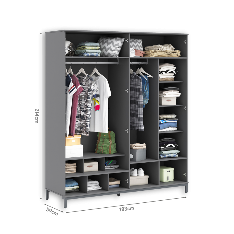 Wardrobe 4 doors Space Gray