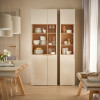 Wide glass cabinet 4YOU FRESH with sand beige handle