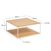 Framed coffee table 80 x 80 cm Yoana