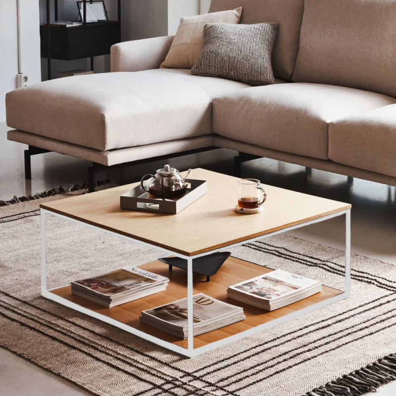 Framed coffee table 80 x 80 cm Yoana