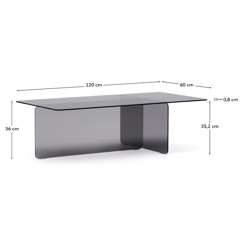 Klaasist kohvilaud 120 x 60 cm Zaren