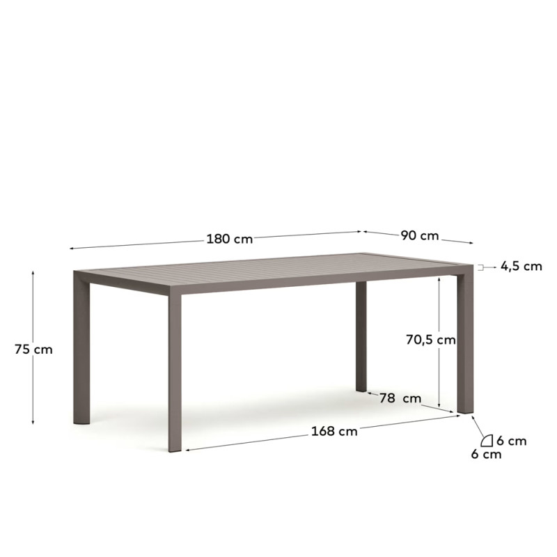 Pruun väli-laud 180 x 90 cm Culip