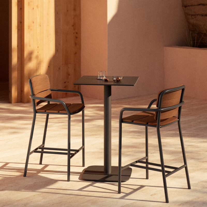 Tall square outdoor table 60 x 60 x 96 cm Dina