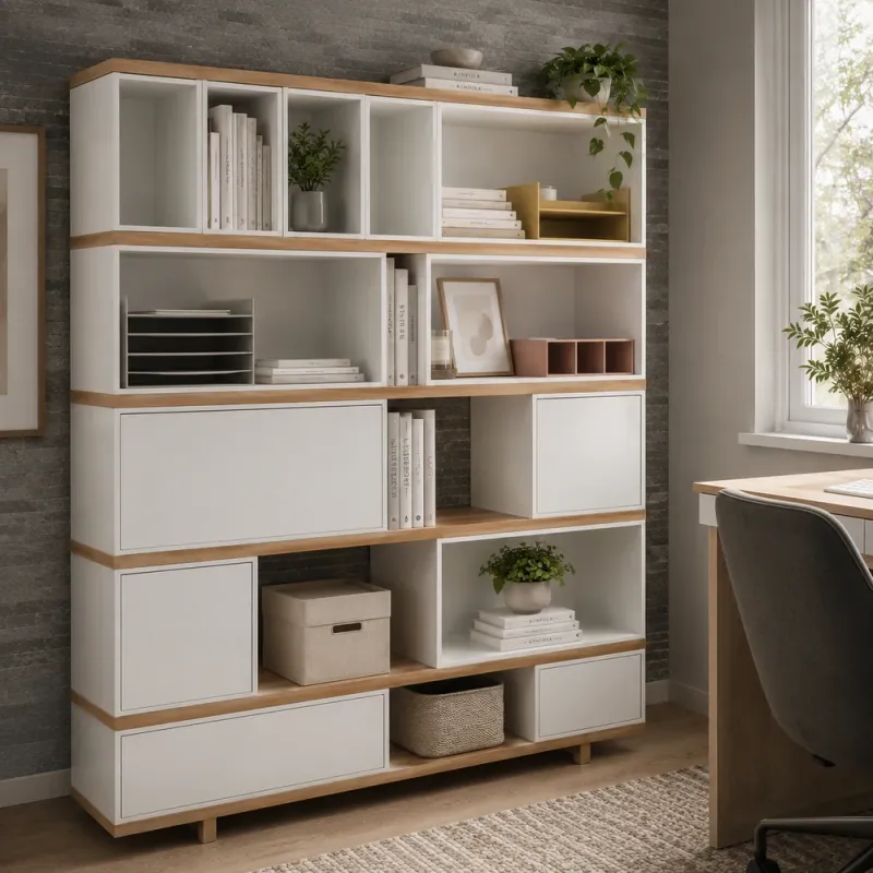 Wide Monocolor Bookcase Balance