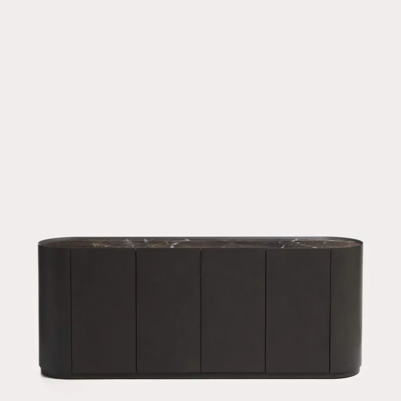 Nemore 4-ukseline tammespooniga kapp Emperador marmoriefektiga keraamilise plaadiga, FSC Mix Credit, 200 x 45 cm