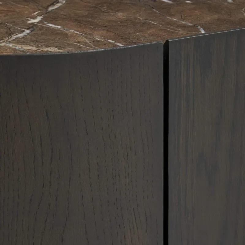 Nemore kohvilaud 1 tammespooniga sahtliga ja Emperador marmoriefektiga keraamilise plaadiga, FSC Mix Credit, 140 x 60 cm