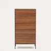 Vedrana 5-sahtliga kummut valge lakeeritud MDF 60 x 114 cm