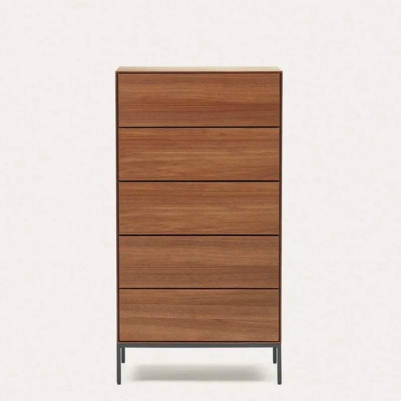Vedrana 5-sahtliga kummut valge lakeeritud MDF 60 x 114 cm