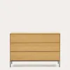 Vedrana 3-sahtliga kummut valge lakeeritud MDF 110 x 75 cm