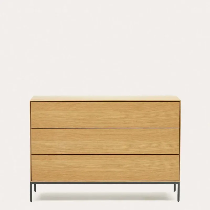 Vedrana 3-sahtliga kummut valge lakeeritud MDF 110 x 75 cm