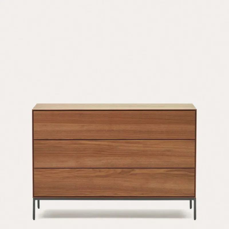 Vedrana 3-sahtliga kummut valge lakeeritud MDF 110 x 75 cm