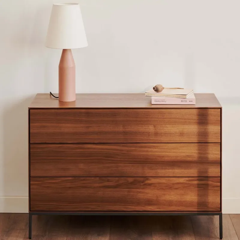 Vedrana 3-sahtliga kummut valge lakeeritud MDF 110 x 75 cm