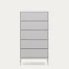 Vedrana 5-sahtliga kummut valge lakeeritud MDF 60 x 114 cm