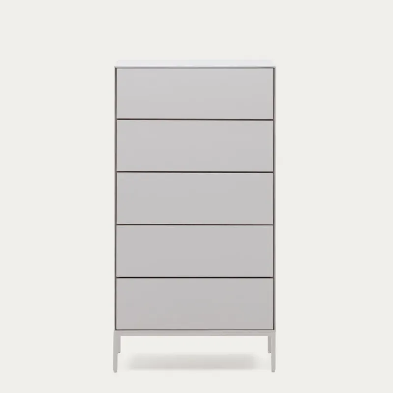 Vedrana 5-sahtliga kummut valge lakeeritud MDF 60 x 114 cm
