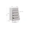 Vedrana 5-sahtliga kummut valge lakeeritud MDF 60 x 114 cm