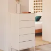 Vedrana 5-sahtliga kummut valge lakeeritud MDF 60 x 114 cm