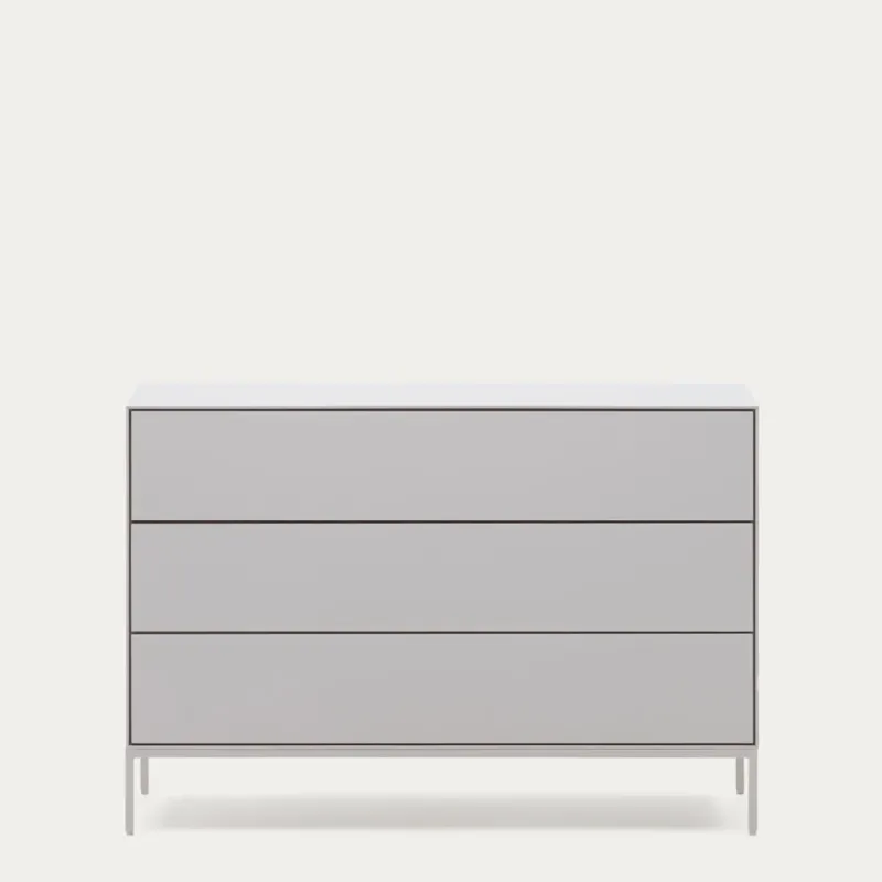 Vedrana 3-sahtliga kummut valge lakeeritud MDF 110 x 75 cm