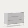 Vedrana 3-sahtliga kummut valge lakeeritud MDF 110 x 75 cm