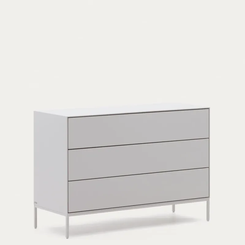 Vedrana 3-sahtliga kummut valge lakeeritud MDF 110 x 75 cm