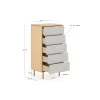 Anielle massiivpuust ja saareviinerist kummut viie sahtliga 60 x 117 cm