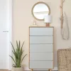 Anielle massiivpuust ja saareviinerist kummut viie sahtliga 60 x 117 cm