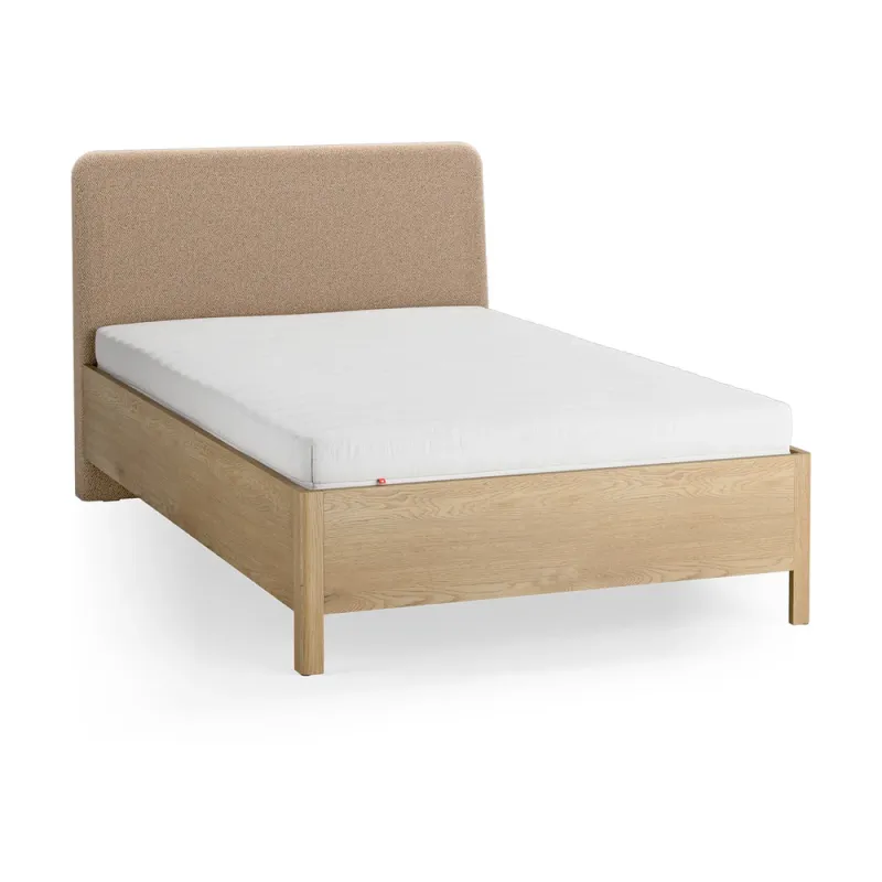 Bed 120x200 with upholstered slanted headboard Well