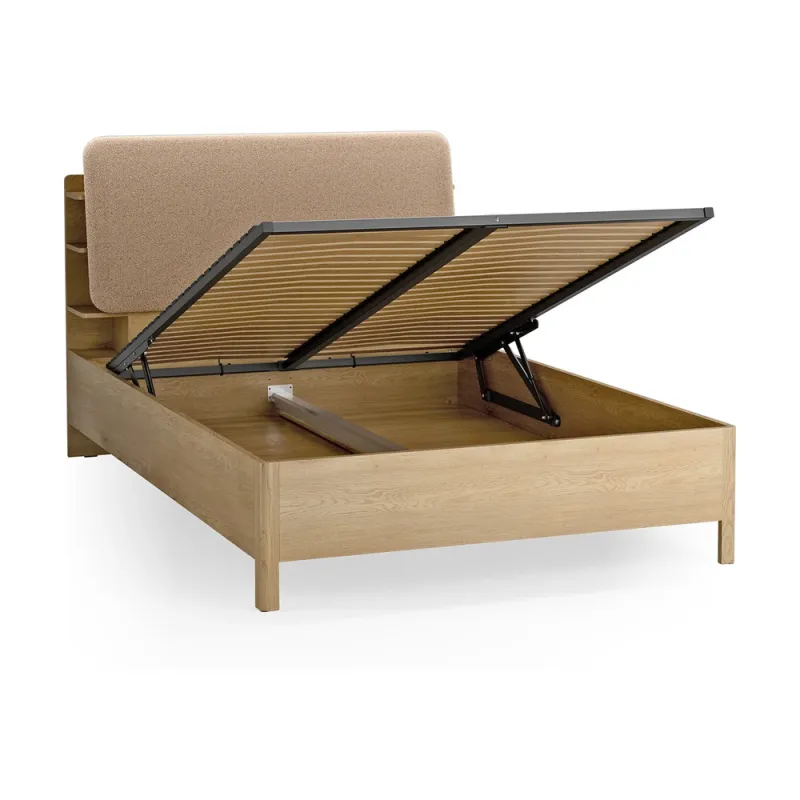Bed 140x200 with shelves Well