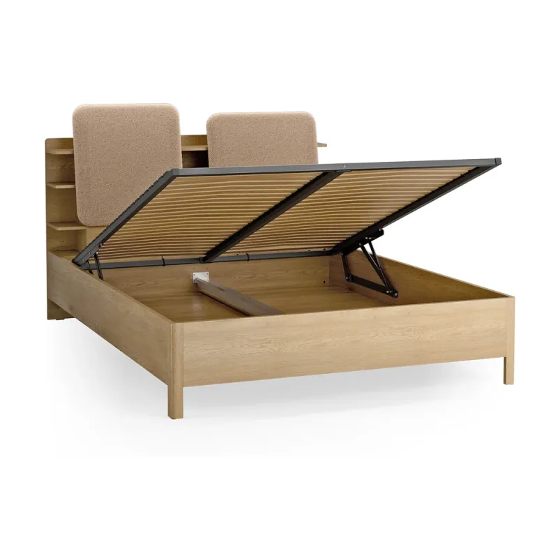 Bed 160x200 with shelves Well