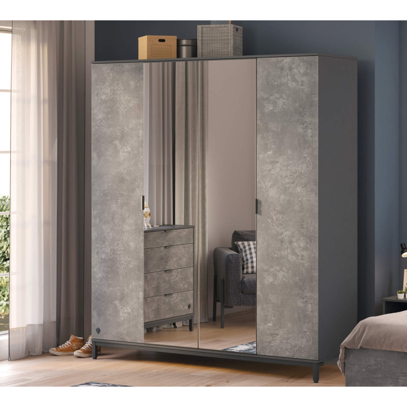 Wardrobe 4 doors Space Gray