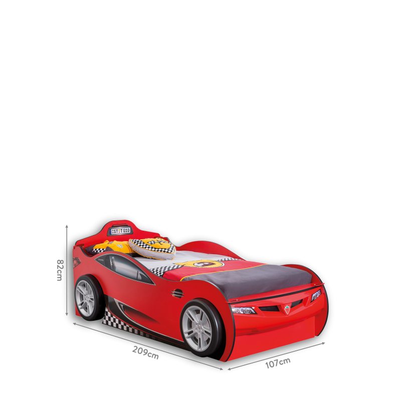 Autovoodi RACE CUP (lisavoodiga) punane (90x190 - 90x180 cm)