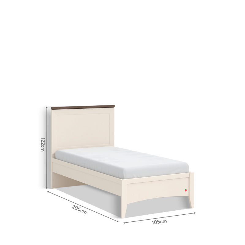 Bed with base Flat Lapel 120x200