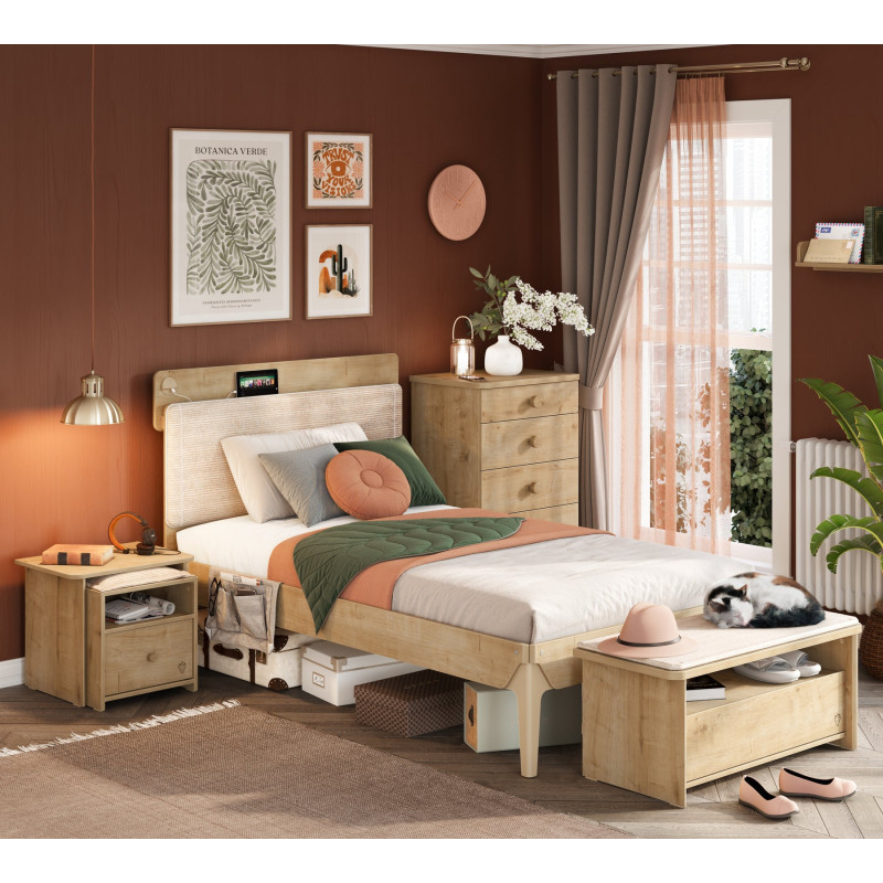Bed Modern Mocha 120x200