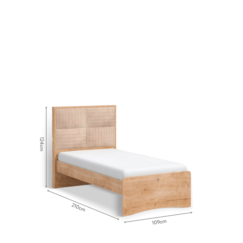 Bed upholstered Mocha 100x200
