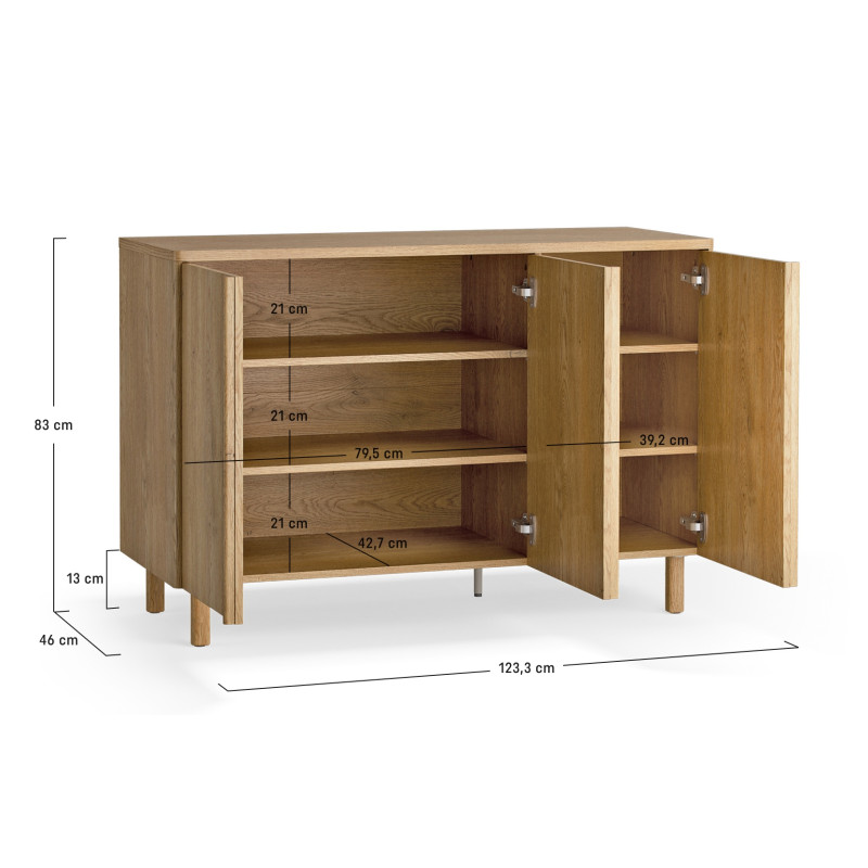 Dresser 3-door Well oak