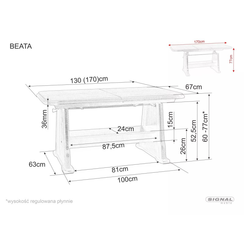Transformeeritav diivanilaud Beata