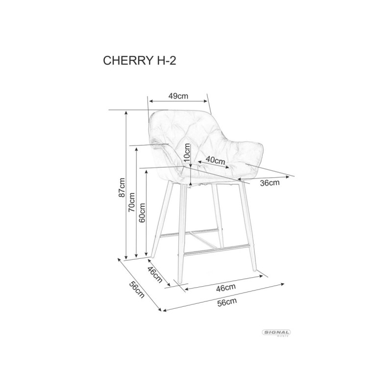 Poolkõrge baaripukk Cherry H-2 Velvet