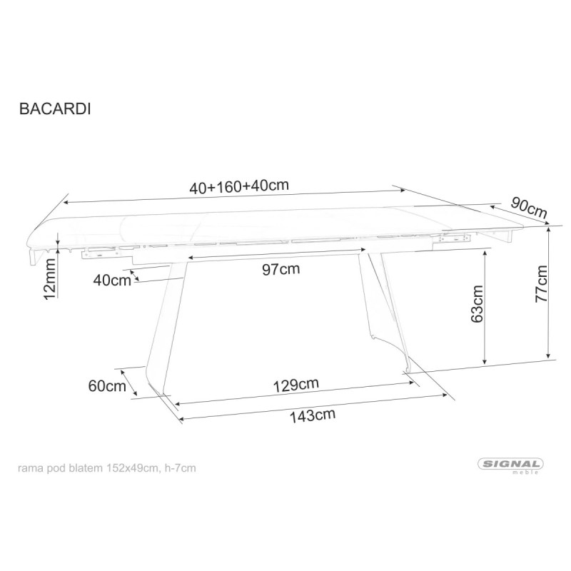 Table Bacardi
