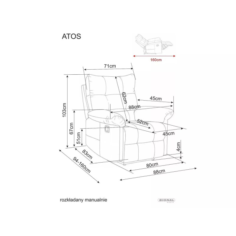 Раскладное кресло Atos Raven