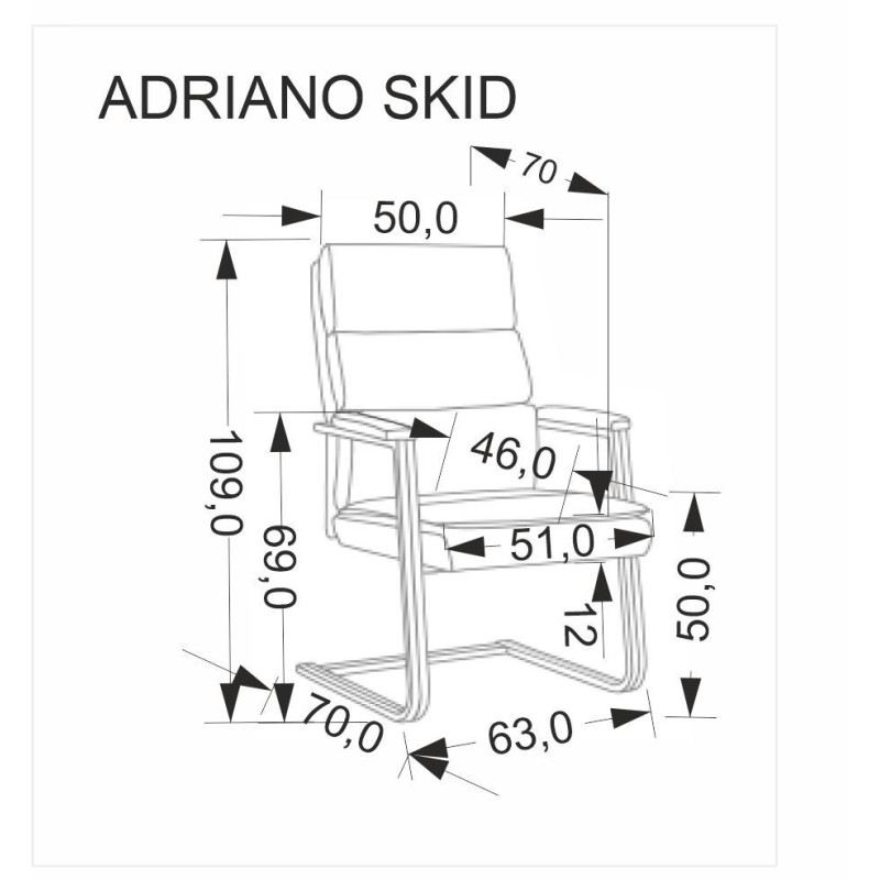 Kontoritool ADRIANO 2 kelguraamiga