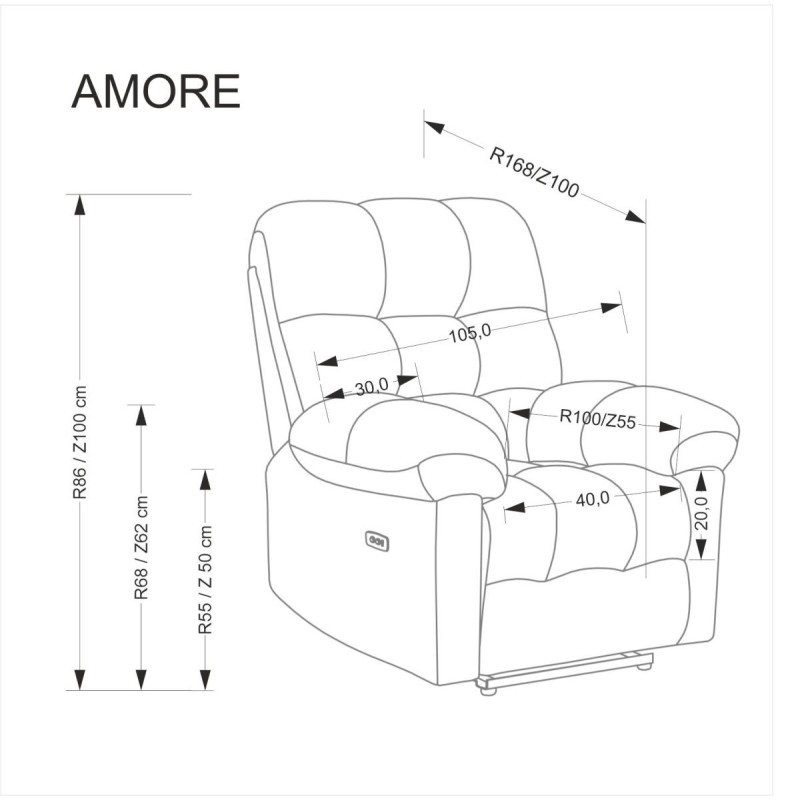 Armchair AMORE grey