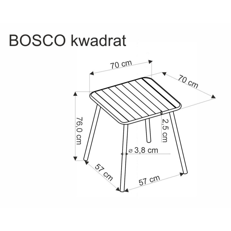 Õuelaud BOSCO must