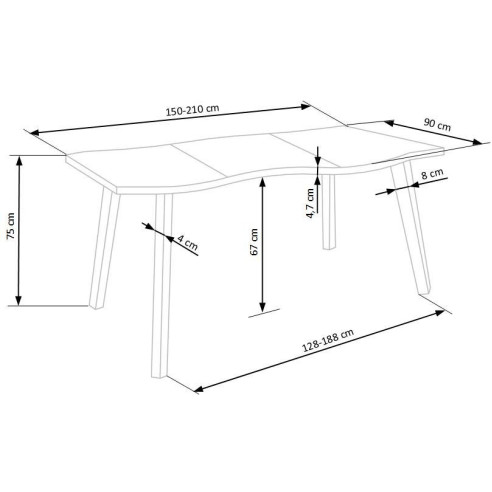 Table DICKSON 150/210