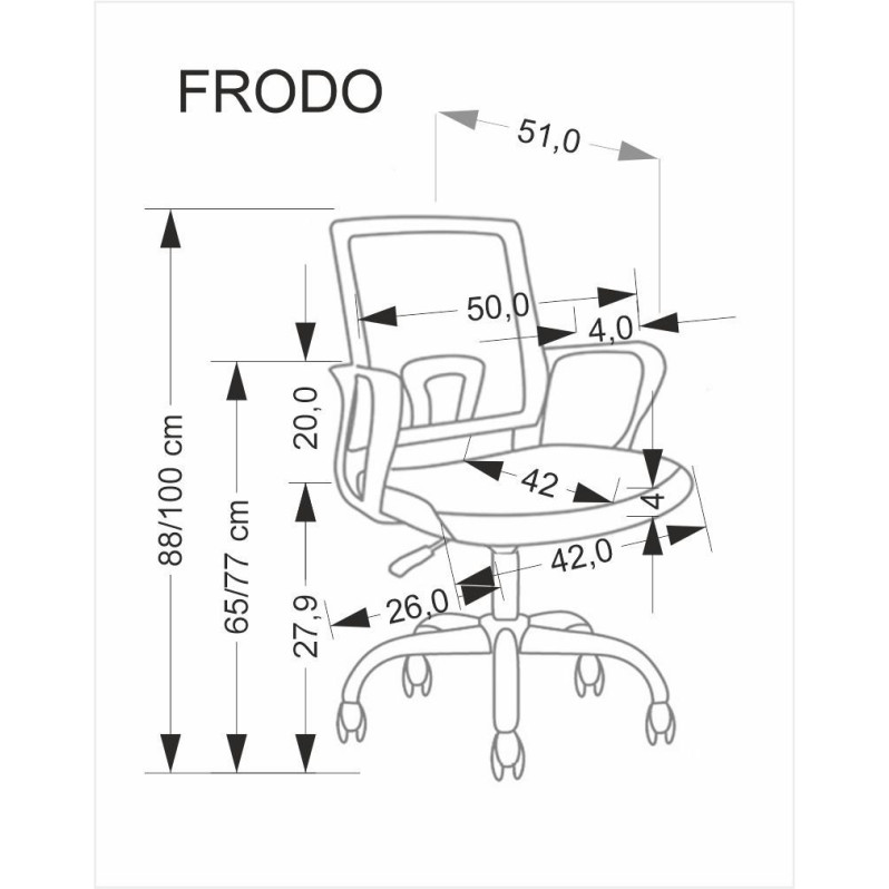Office chair FRODO light grey