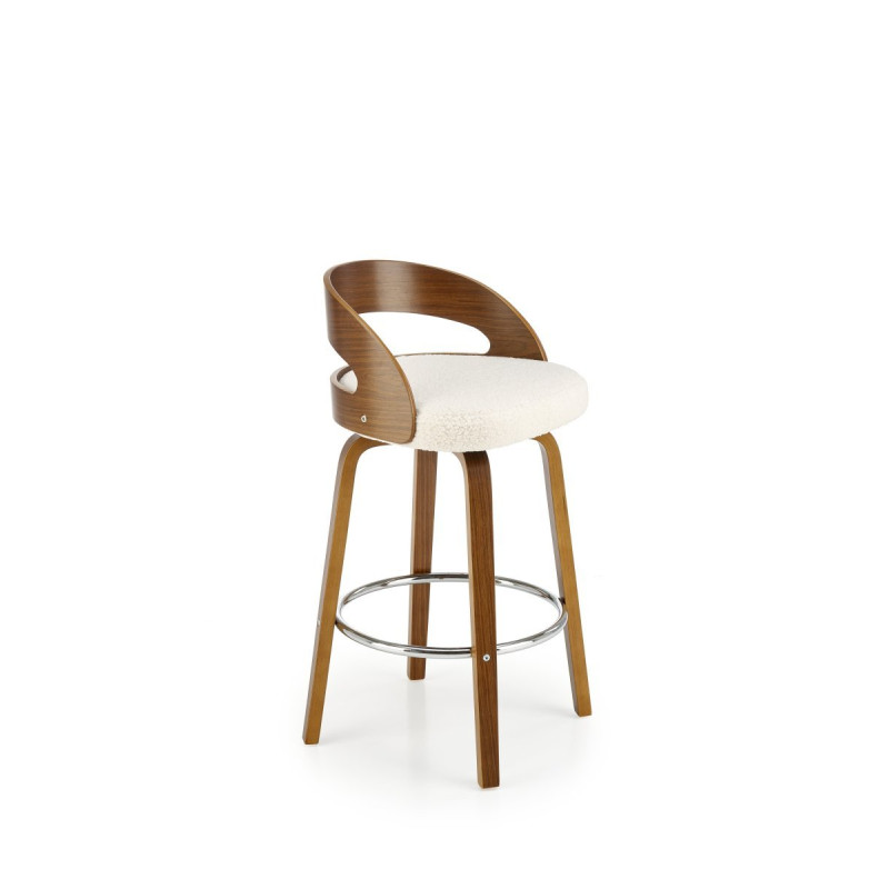 Bar Stool H110 creamy / walnut