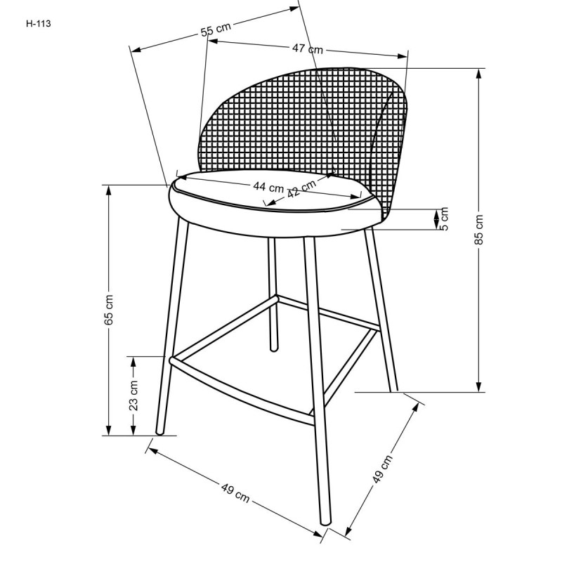 Baaripukk H113 must / valge